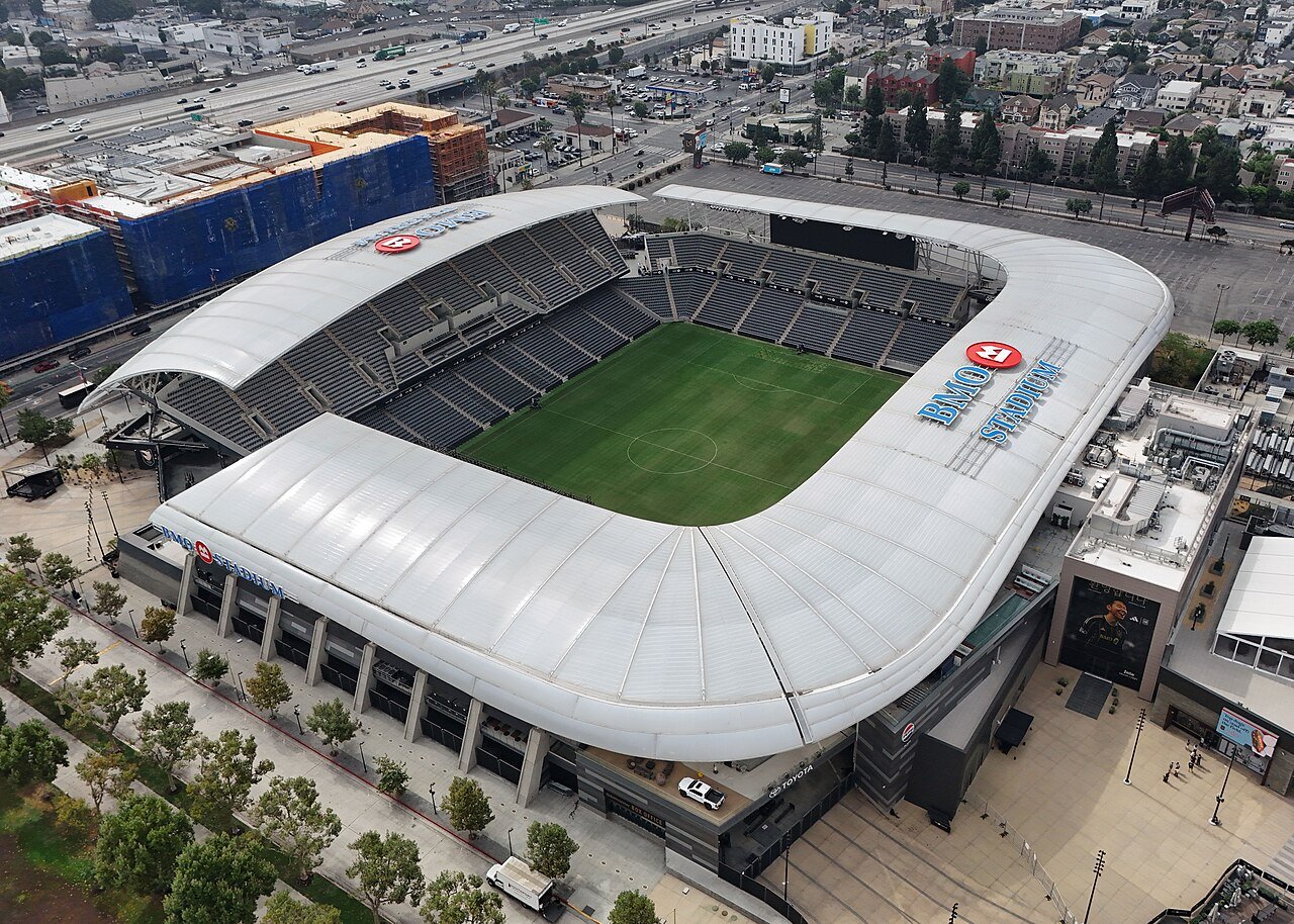 로스앤젤레스 LAFC 홈구장 BMO 스타디움 항공 전경